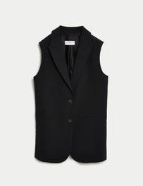 Wool Blend Longline Waistcoat offers at 399 Dhs in Marks & Spencer