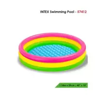 Intex Inflatable Baby Swimming Pool for Kids, Outdoor Indoor Multicolor Pool, Size 1.14mX25cm offers at 20,16 Dhs in Day to Day