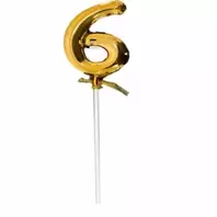 Italo Party Golden Number 6 Cake Topper, Decorative for Cake Topper for Birthday, Wedding Anniversary Party, 22 cm offers at 2,5 Dhs in Day to Day