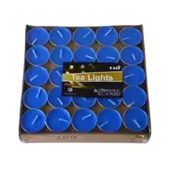 Smokeless And Unscented Tea Lights Candles Set Of 100pcs For Festival Decoration And Events- Blue offers at 6,51 Dhs in Day to Day