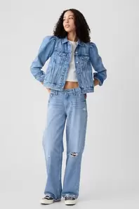 Puff Sleeve Icon Denim Jacket offers at 169 Dhs in Gap