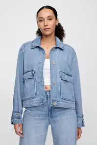 SuperSoft Denim Utility Jacket offers at 244 Dhs in Gap