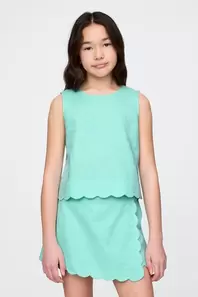 Kids Linen-Cotton Scalloped Top offers at 104 Dhs in Gap