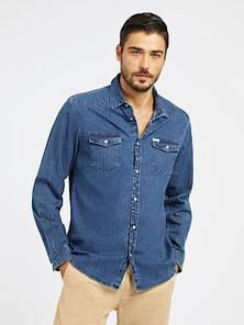 Slim fit denim shirt offers at 42,5 Dhs in Guess