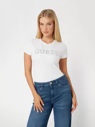 Rhinestones logo t-shirt offers at 25 Dhs in Guess