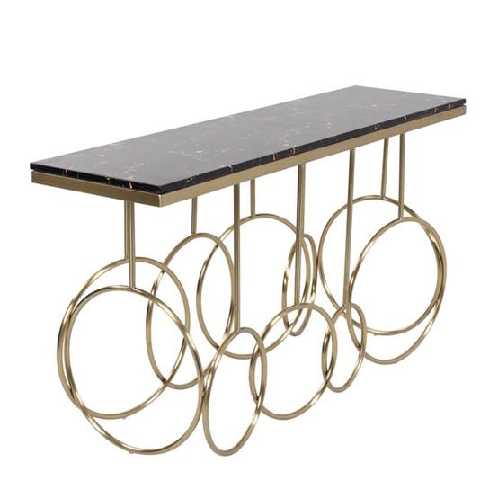 Yannica Faux Marble Console Table - Black offers at 1847 Dhs in Homes R Us
