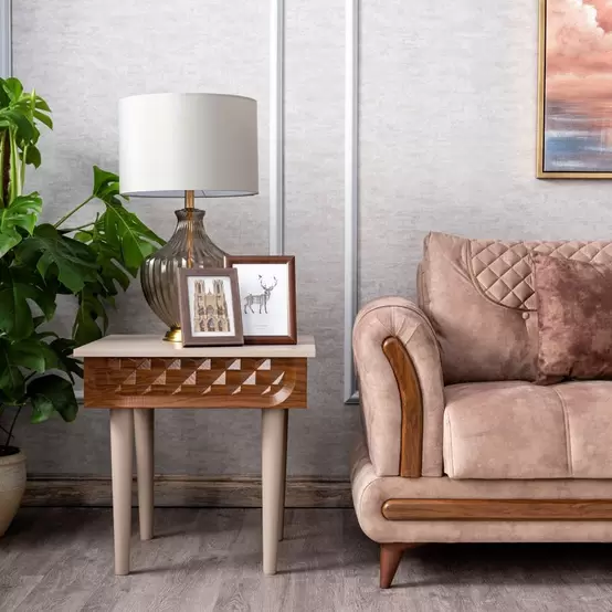 Vega End Table - Light Brown offers at 215 Dhs in Homes R Us