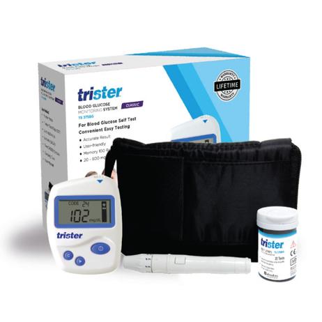 Trister Blood Glucose Monitoring System + 25 Test Strips Model-TS 375BG offers at 83 Dhs in Life Pharmacy
